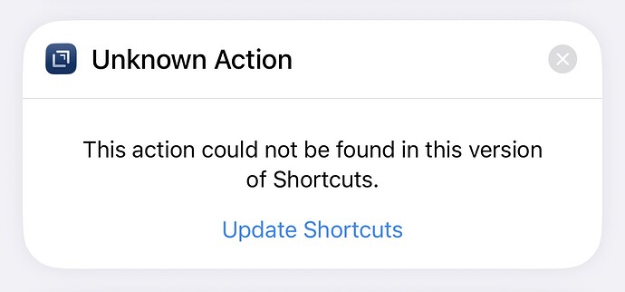 Drafts Shortcut Error