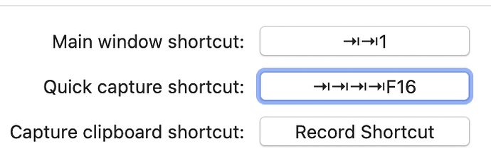 Quick Capture Shortcut