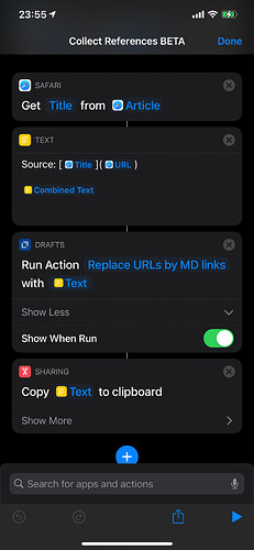 Collect References Shortcut