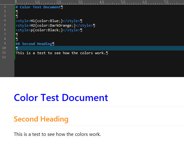 rmarkdown text color